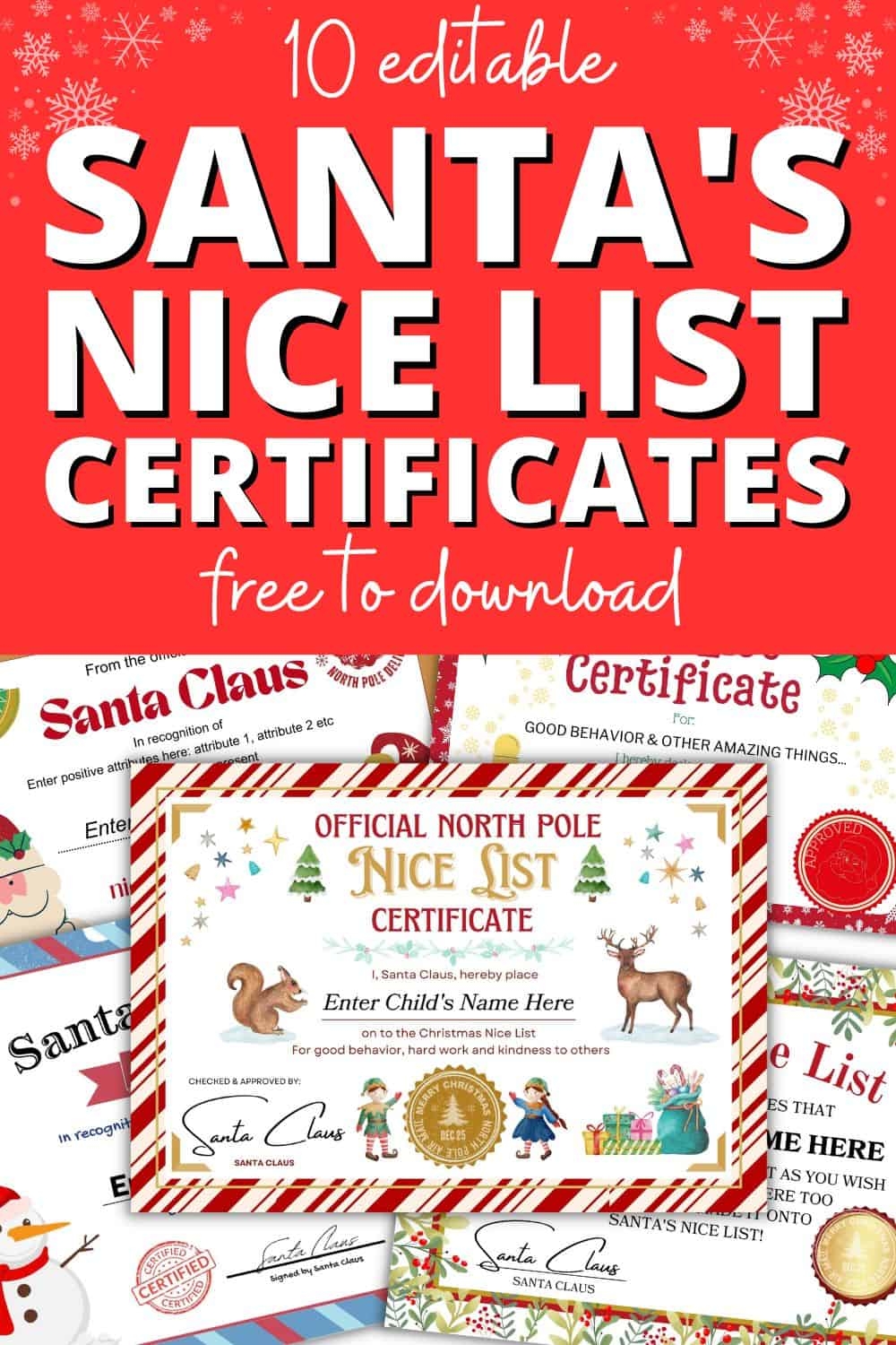 10 Free Editable Santa s Nice List Certificate Printables 10 Free Editable Santa s Nice List Certificate Printables