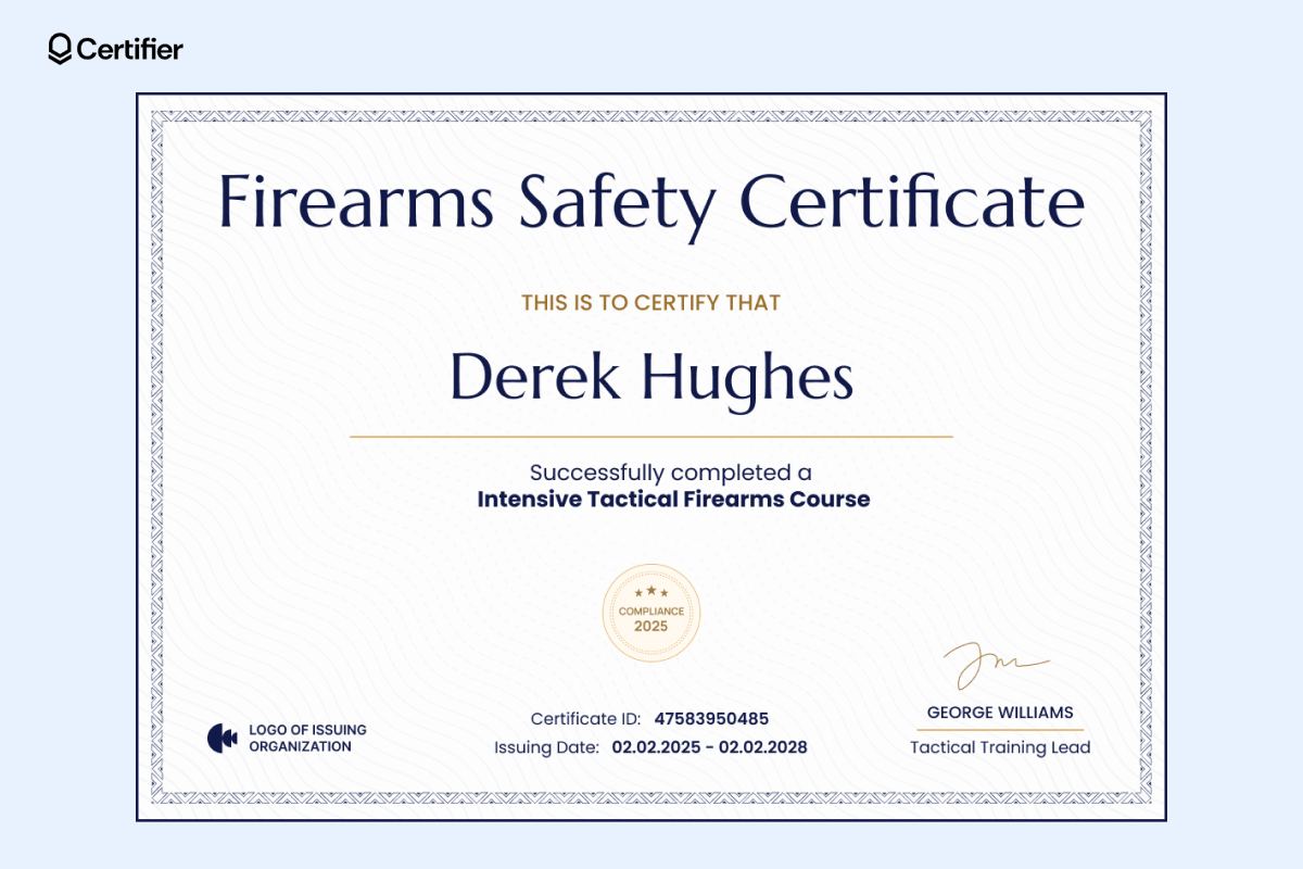 12 Firearms Safety Training Certificate Templates 12 Firearms Safety Training Certificate Templates