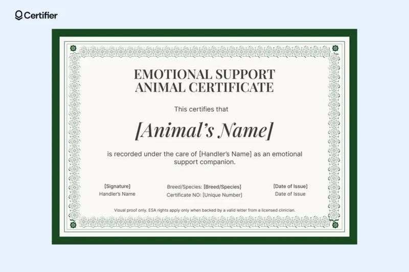 Psf Printable Esa Certificate