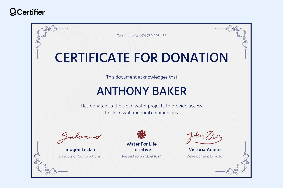 15 Donation Certificate Templates To Download