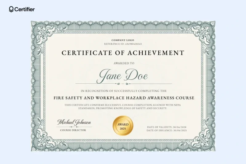 Printable Firefighter Certificate