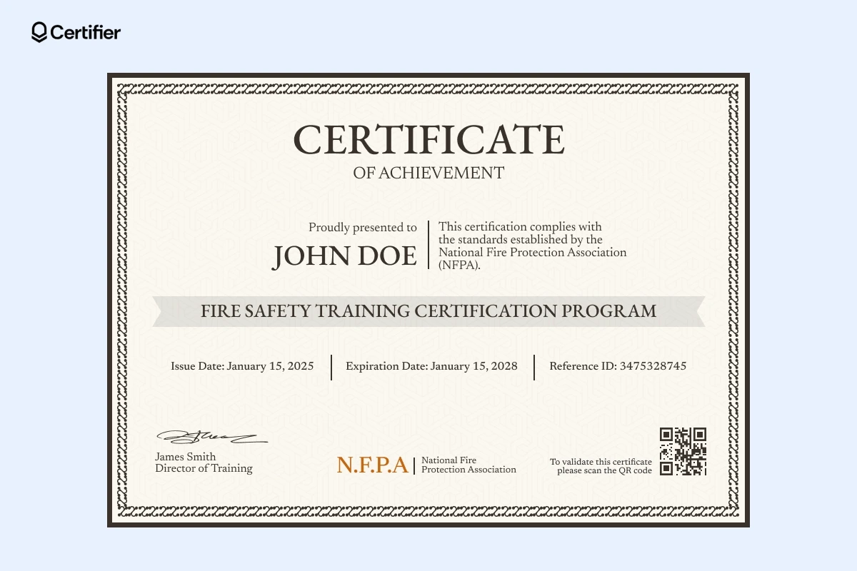 Printable Firefighter Certificate