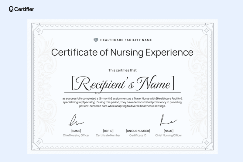 Printable Registered Nurse Certificate