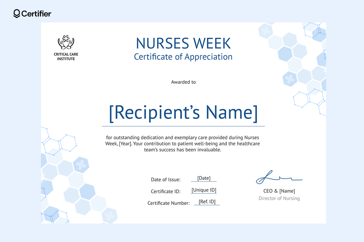 Printable Registered Nurse Certificate