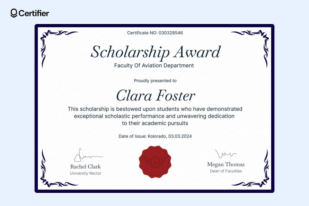 Free Printable Scholarship Award Certificates
