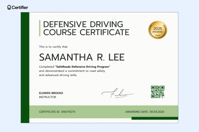 Printable Defensive Driving Certificate Georgia