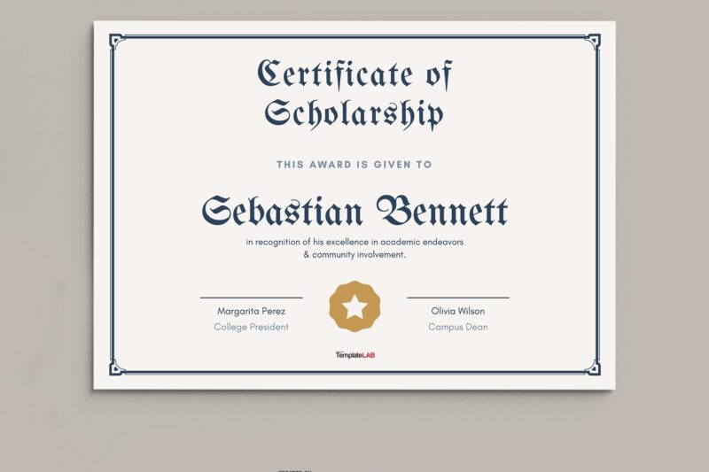 Free Printable Scholarship Award Certificates