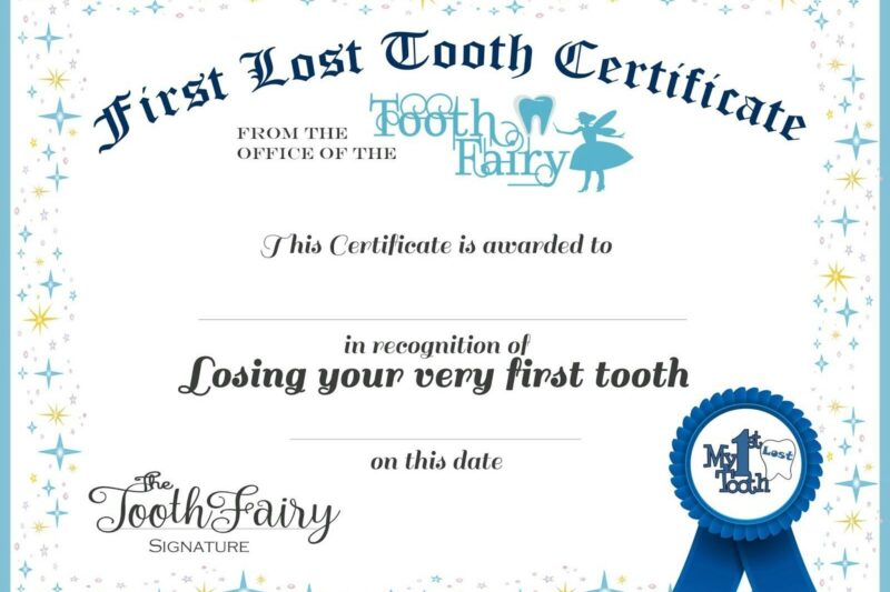 First Lost Tooth Certificate Printable