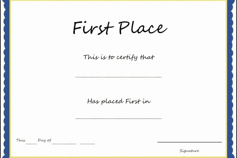 Free Printable 1st Place Award Certificates