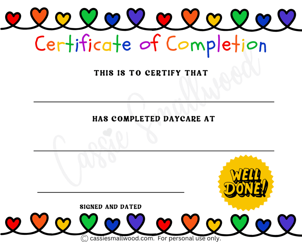 Free Printable Toddler Certificates Free Printable Toddler Certificates