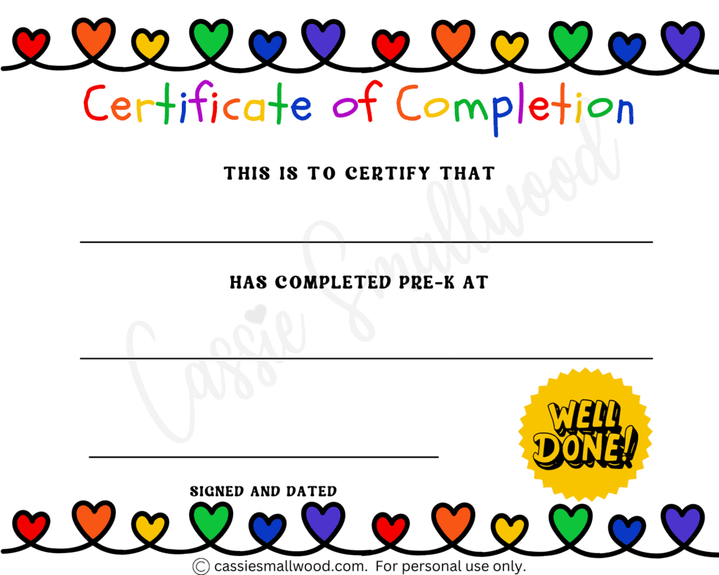 Free Printable Preschool Certificates And Awards