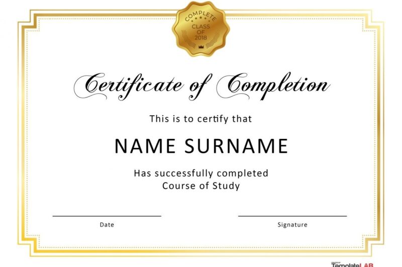 Free Editable Printable Certificates Of Completion