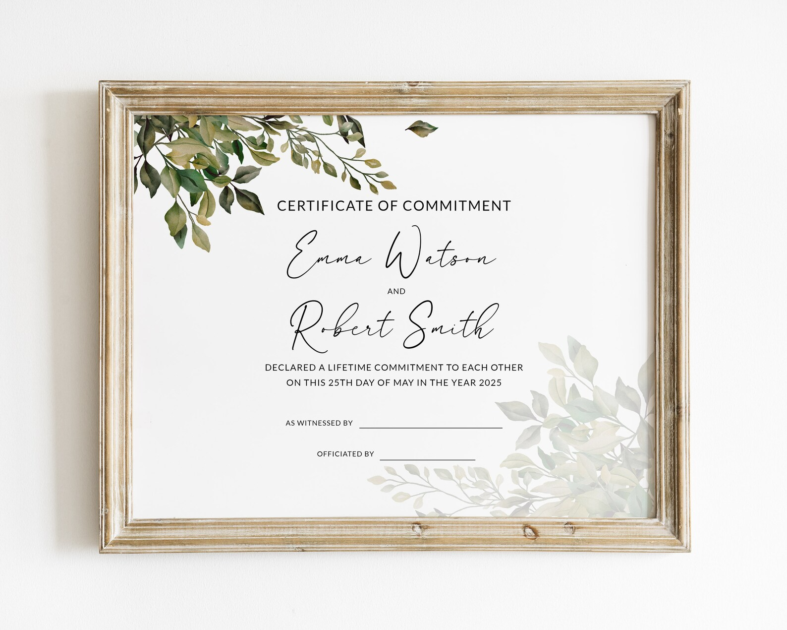 Free Printable Online Commitment Certificate