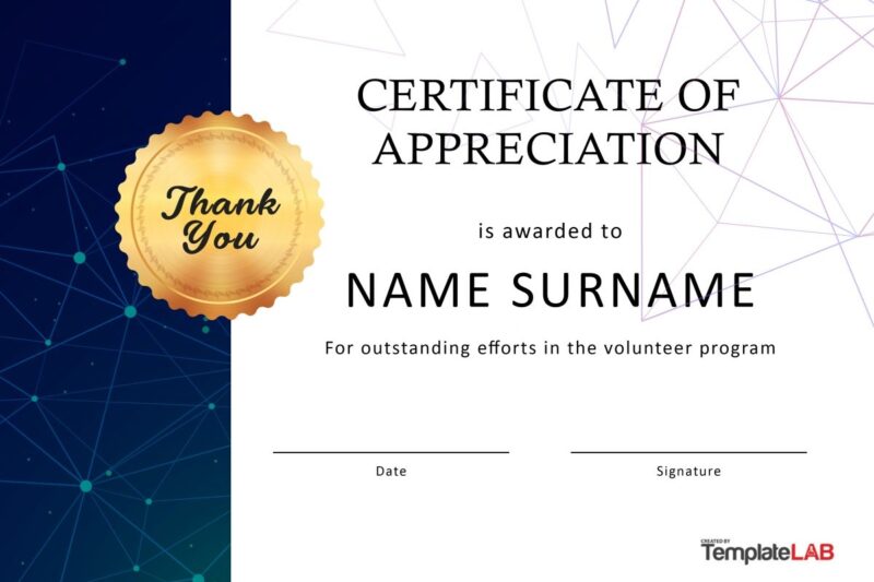 Printable Certificate Of Appreciation Free