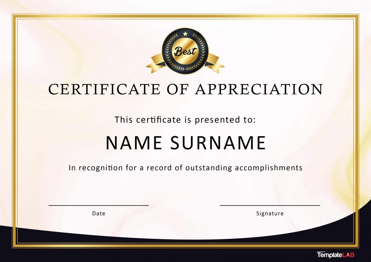 26 Free Certificate Of Appreciation Templates And Letters 26 Free Certificate Of Appreciation Templates And Letters