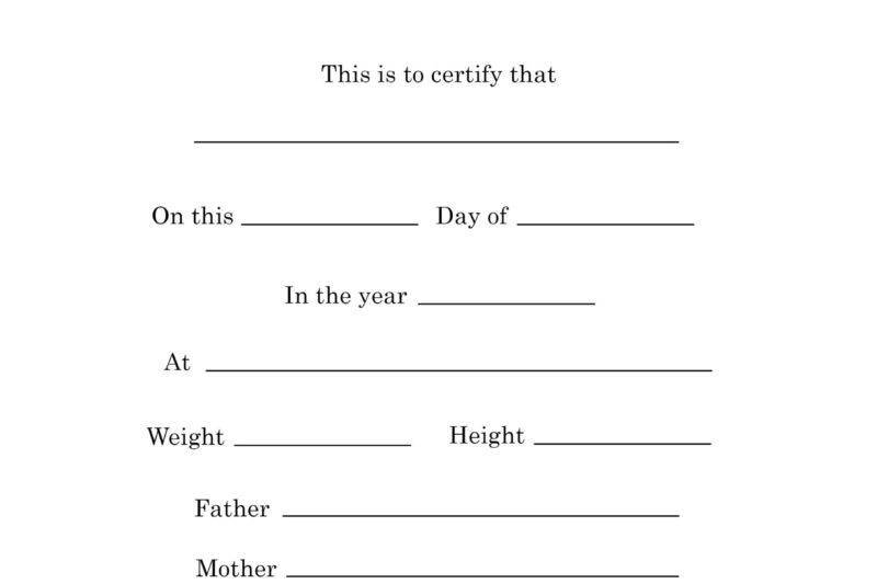 Printable Baby Certificate Templates