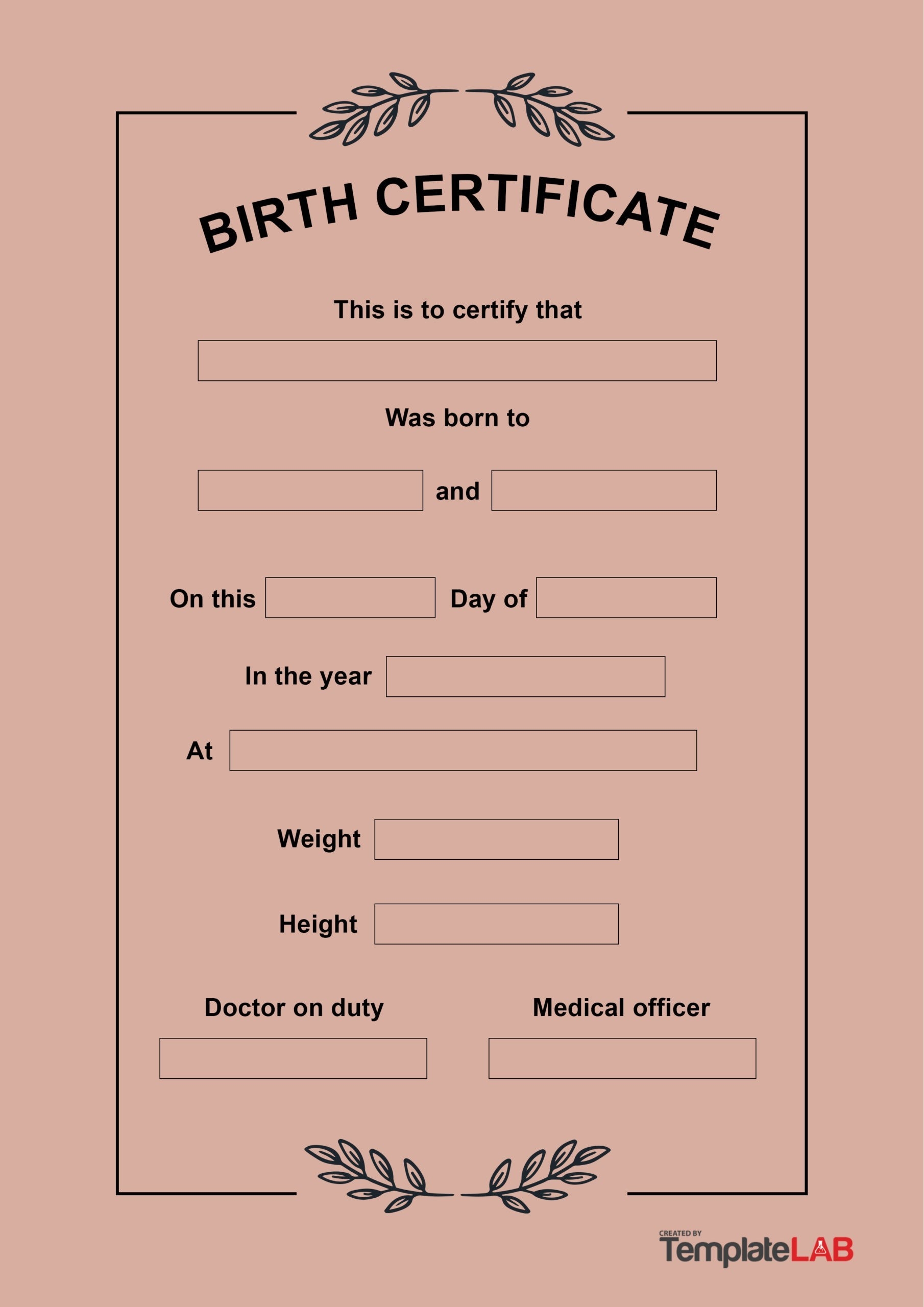 Free Printable Baby Birth Certificate Templates
