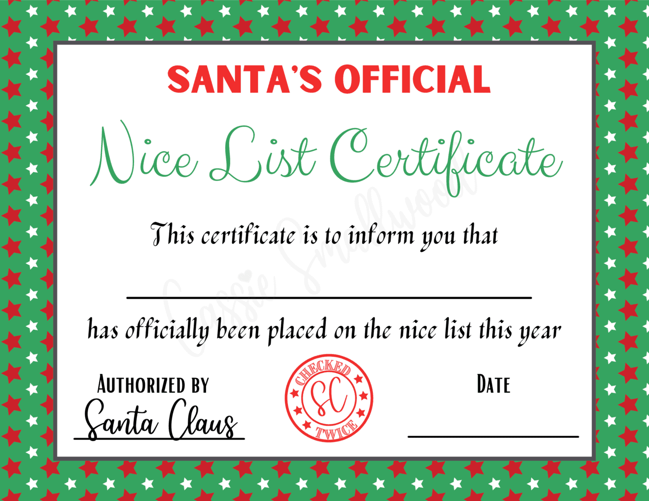 Santa Good List Certificate Free Printable Santa Good List Certificate Free Printable