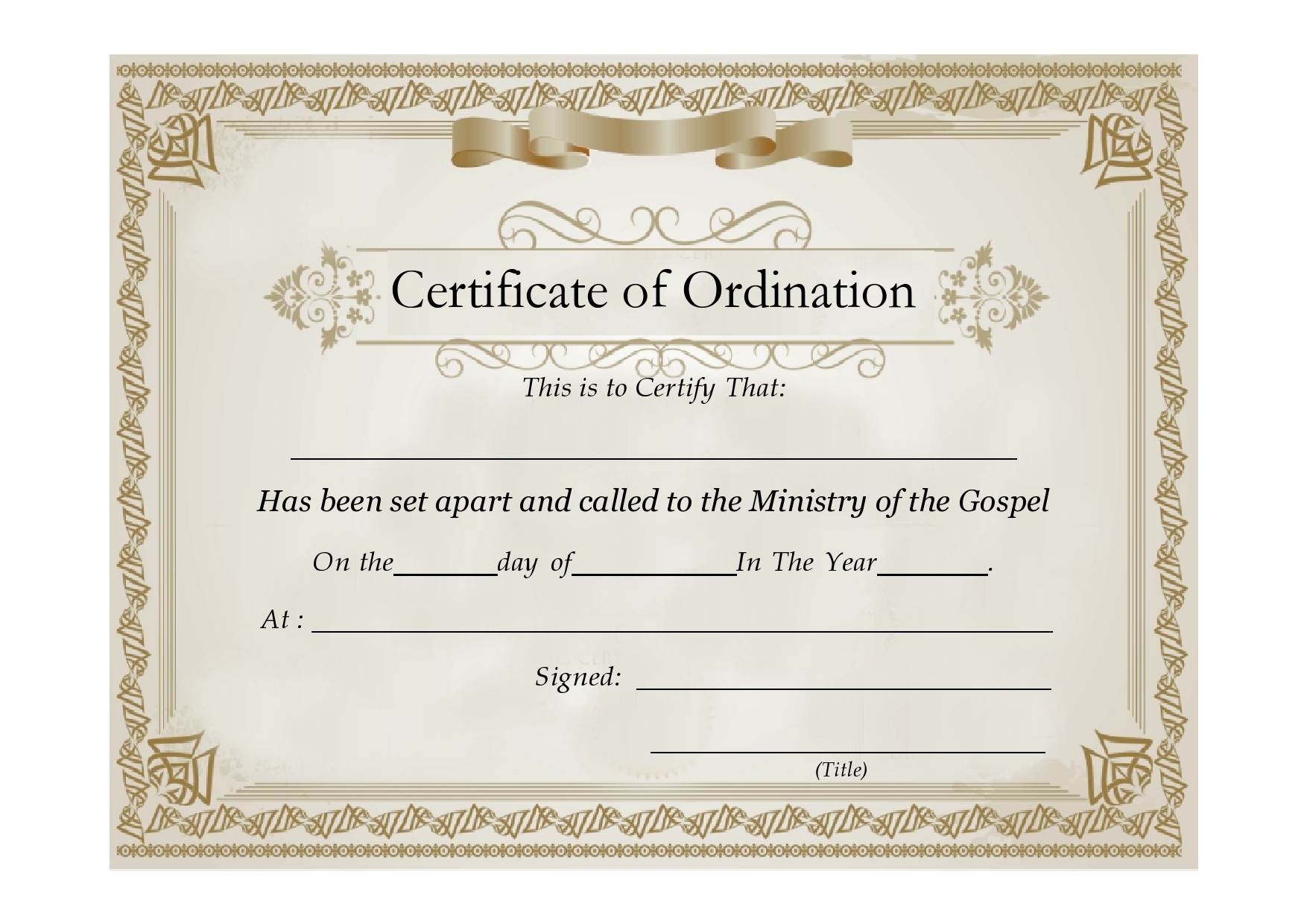 38 Ordination Certificate Templates Free Printables 38 Ordination Certificate Templates Free Printables