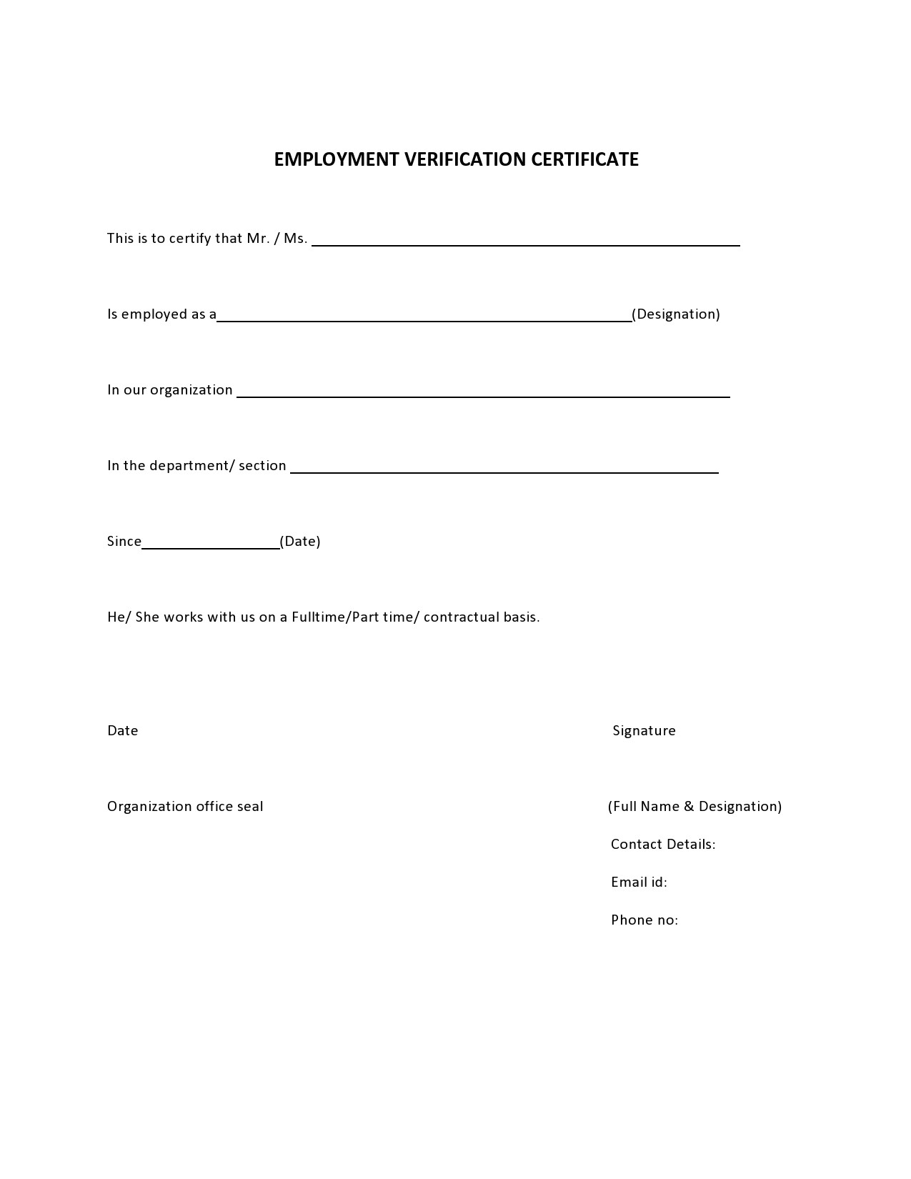 Free Printable Certificate Of Service Template