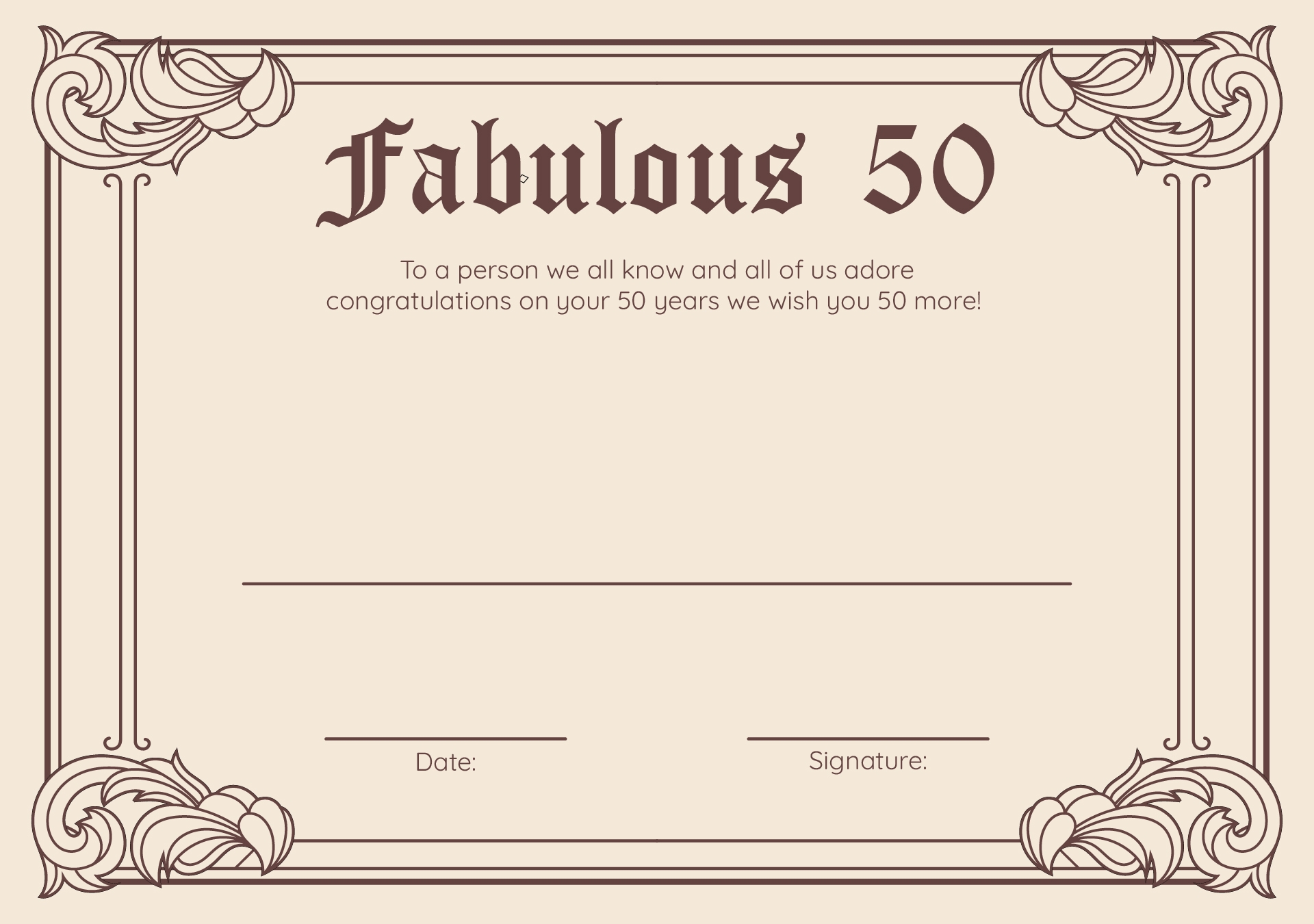 50th Birthday Certificate 10 Free PDF Printables Printablee 50th Birthday Certificate 10 Free PDF Printables Printablee