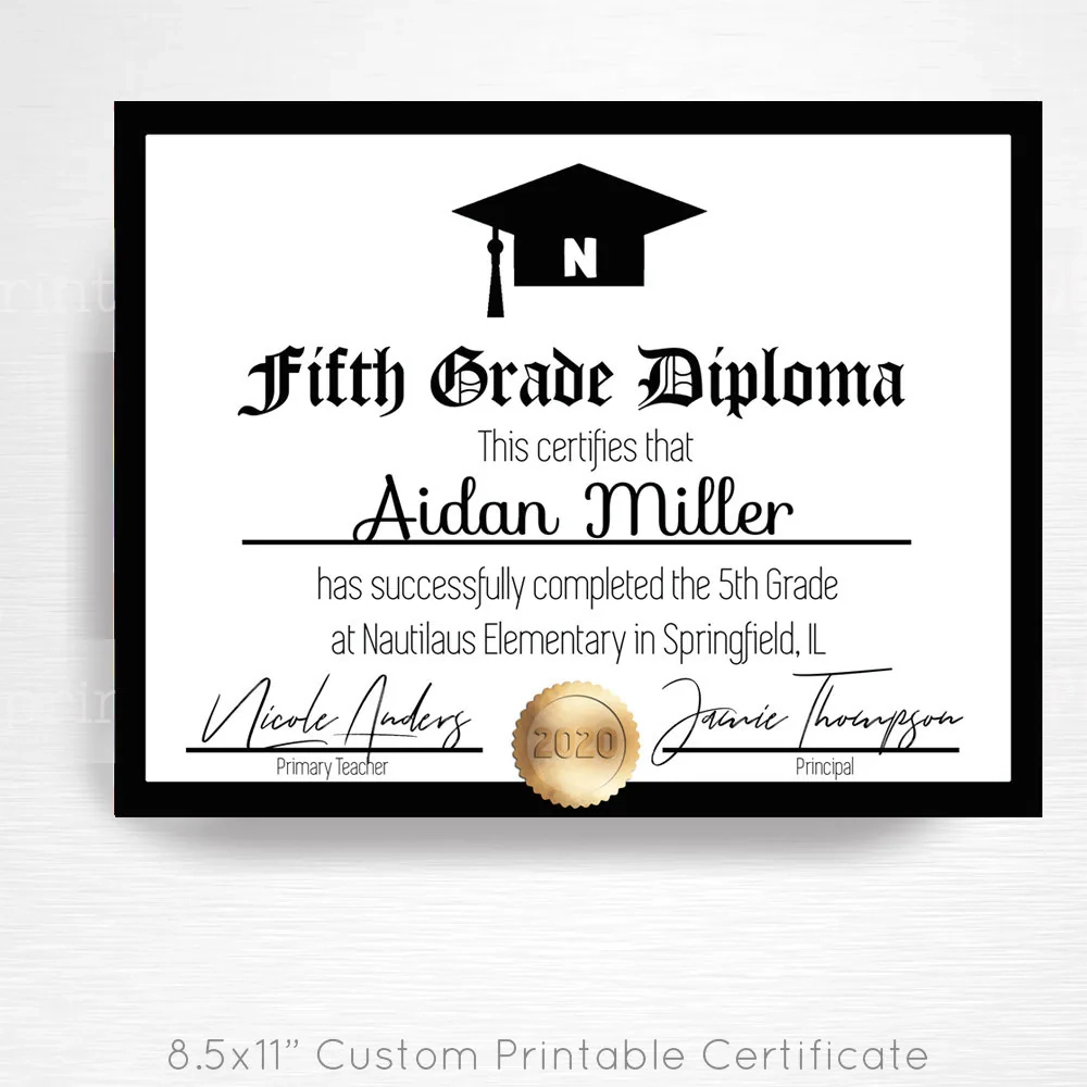 Free Printable 8th Grade Graduation Certificates