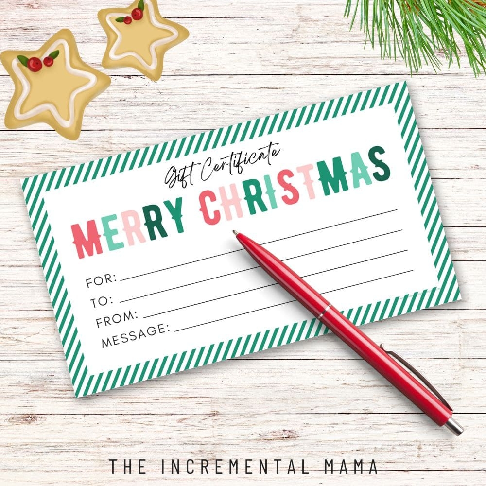 6 Free Printable Gift Certificate Templates For Christmas The Incremental Mama 6 Free Printable Gift Certificate Templates For Christmas The Incremental Mama