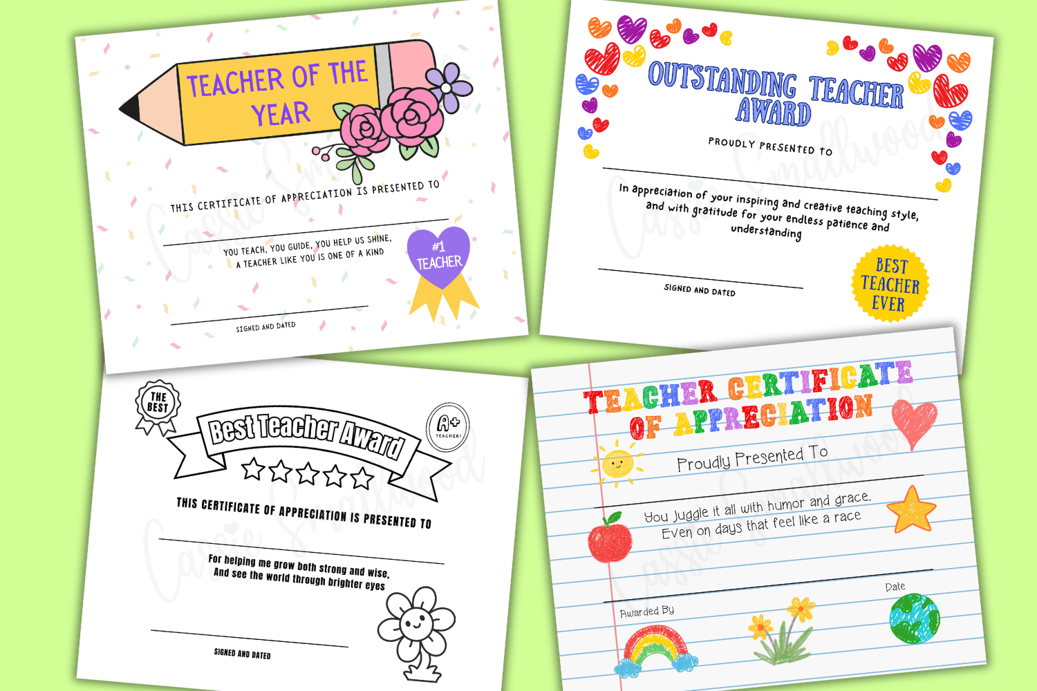 Printable National Teacher Appreciation Week Certificates Printable National Teacher Appreciation Week Certificates