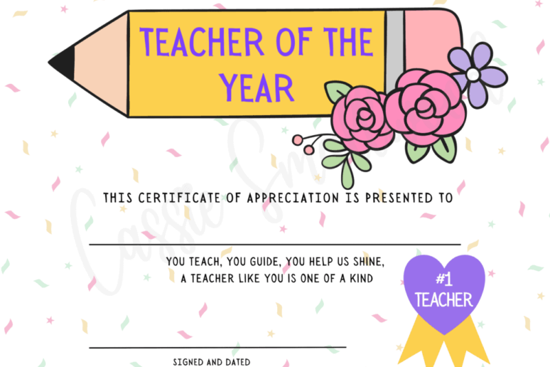 Printable National Teacher Appreciation Week Certificates