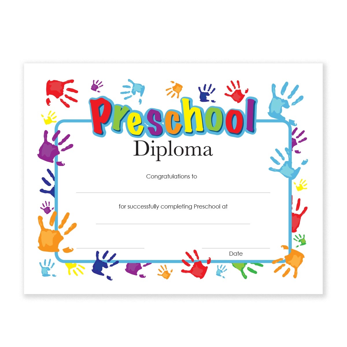 Printable Kids Graduation Certificate With Handprint