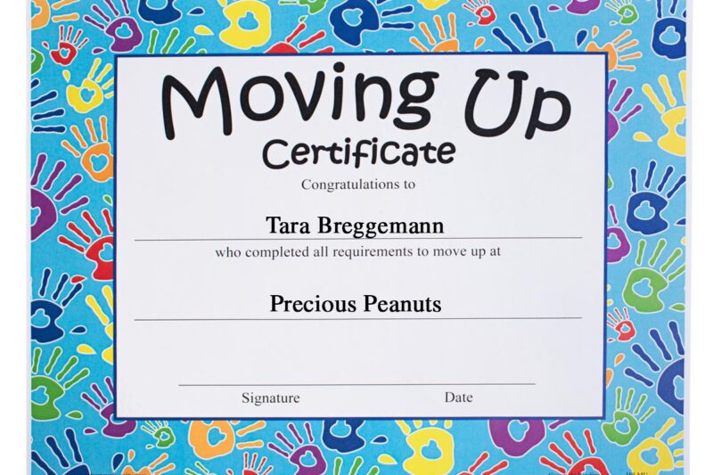Free Printable Moving Up Certificates