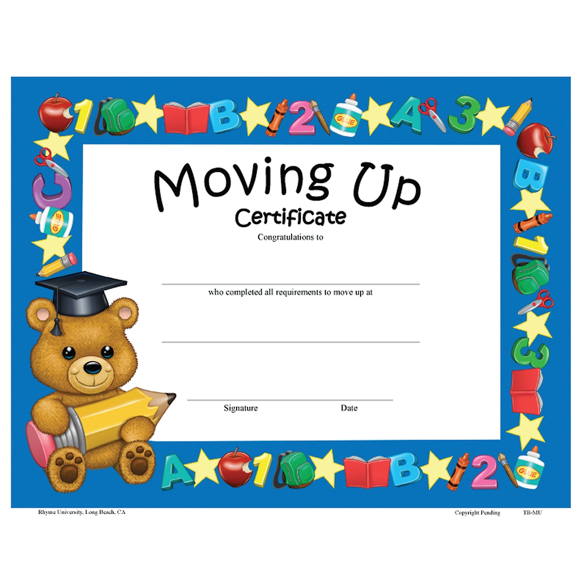8 5 X 11 In Teddy Bear Moving Up Diploma Rhyme University 8 5 X 11 In Teddy Bear Moving Up Diploma Rhyme University