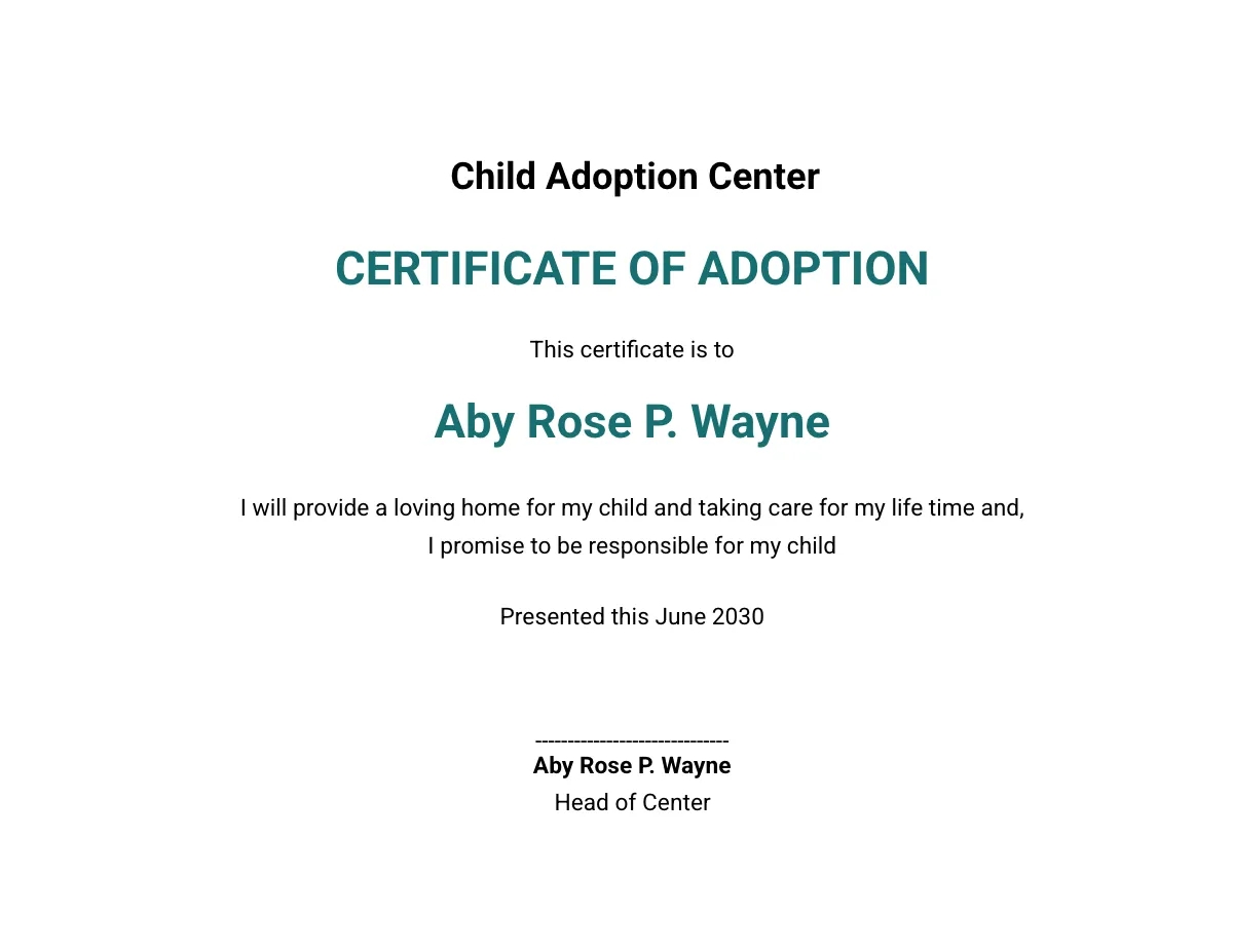 Printable Adoption Certificate Kids Printable Adoption Certificate Kids