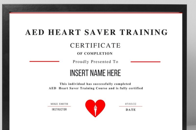 Printable Aha First Aid Completion Certification