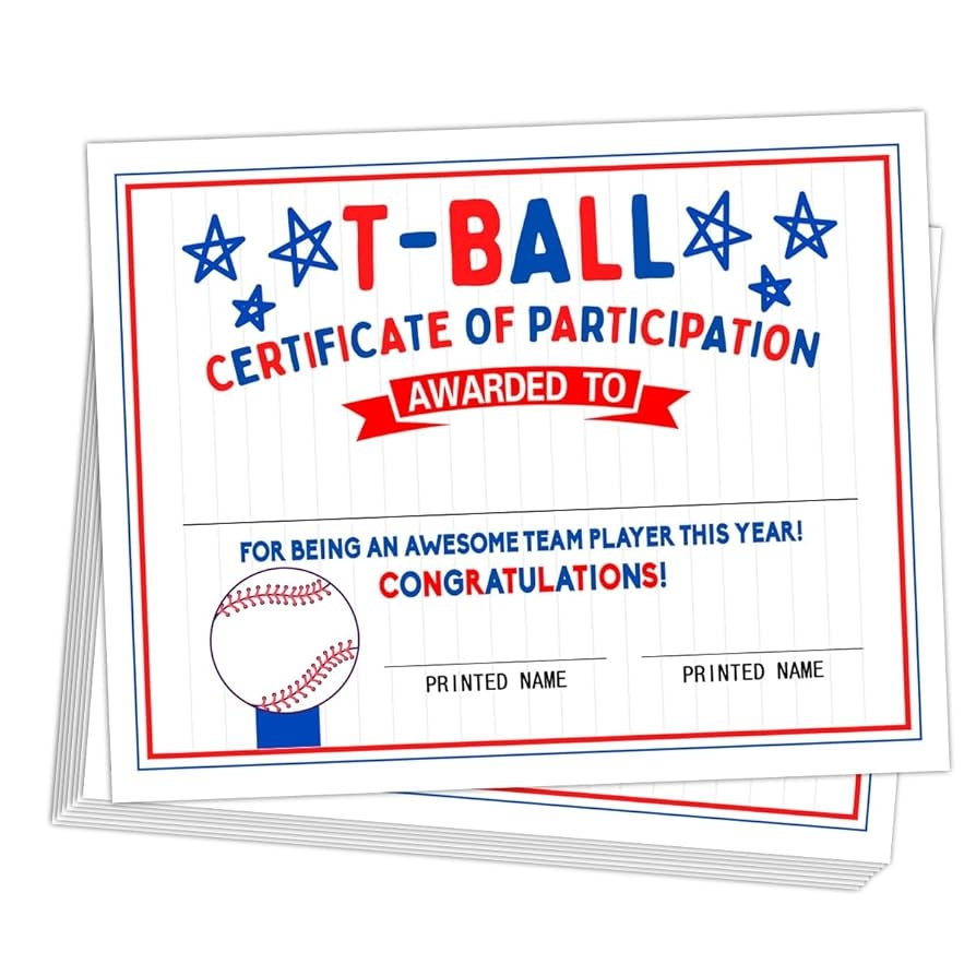 Free Printable T Ball Certificates Free Printable T Ball Certificates