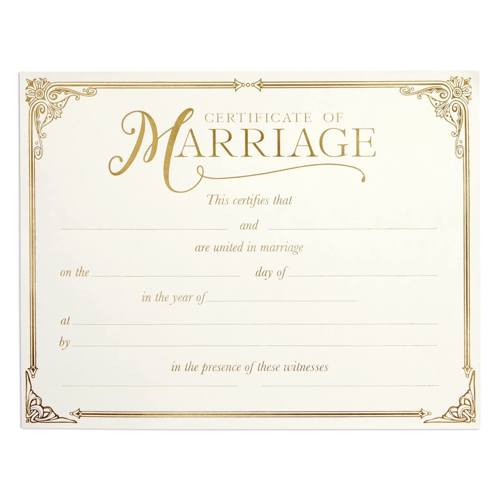 Blank Marriage Certificates Printable
