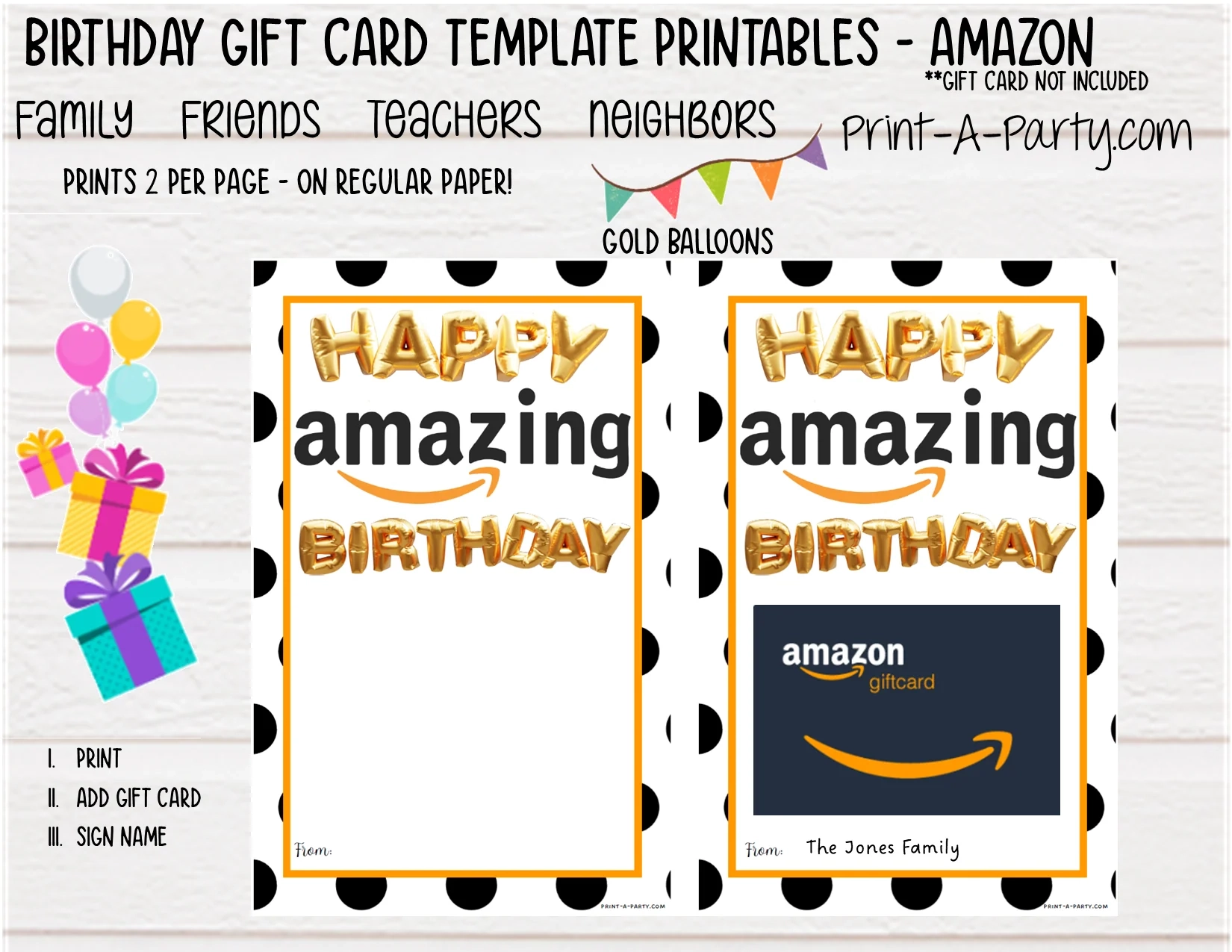 Amazon Birthday Gift Card Printable Dress Up Your Amazon Gift Card PrintAParty Amazon Birthday Gift Card Printable Dress Up Your Amazon Gift Card PrintAParty