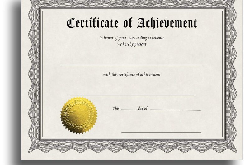 Printable Certificates Of Achevement