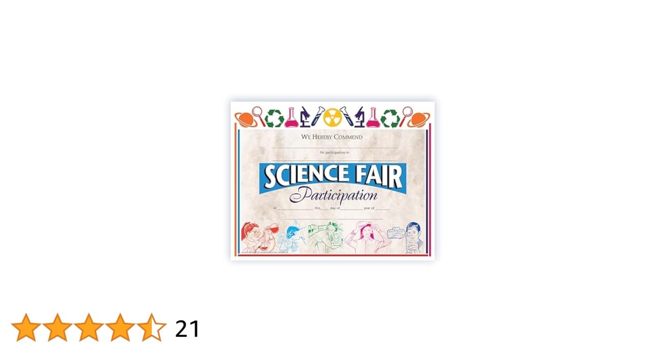 Amazon Hayes Science Fair Awards And Incentives Certificate 11 X 8 1 2 Inches Paper Pack Of 30 Office Products