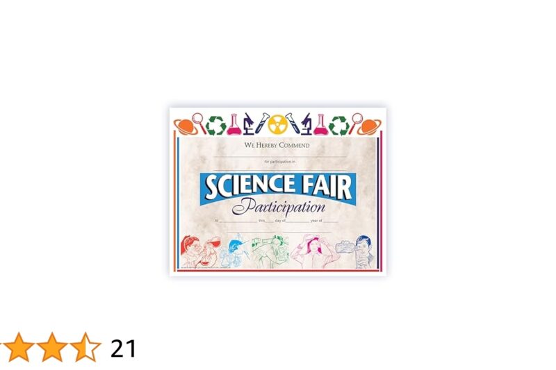 Science Fair Certificate Printable Elementary