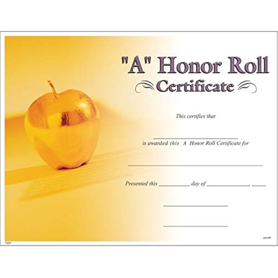 Amazon Jones School Supply Set Of 500 A Honor Roll Certificates Photo Certificates Office Products
