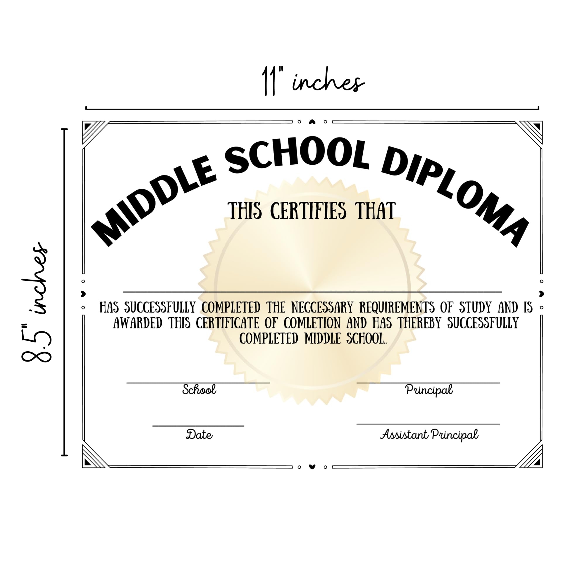 Free Printable 8th Grade Graduation Certificate