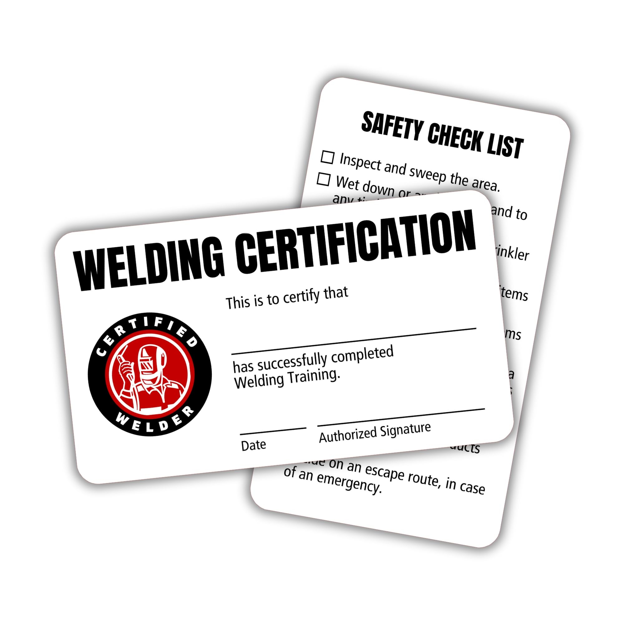 Amazon Welder Certification Cards 5 Pk 2 25x3 5 Plastic Laminated Workplace Safety Checklist Bulk Wallet Sized Welding Inspector Office Products Amazon Welder Certification Cards 5 Pk 2 25x3 5 Plastic Laminated Workplace Safety Checklist Bulk Wallet Sized Welding Inspector Office Products