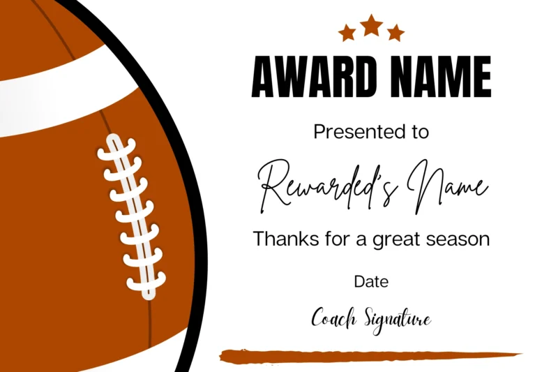 Printable Football Certificates