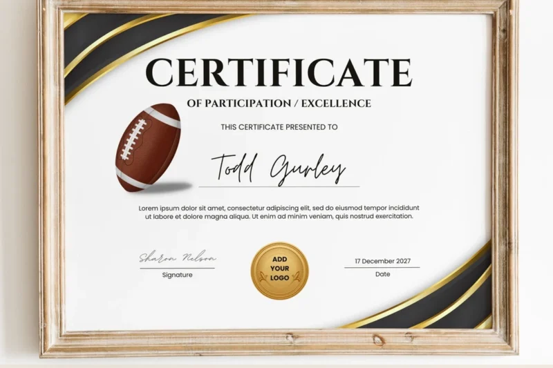Printable Football Certificates Uk