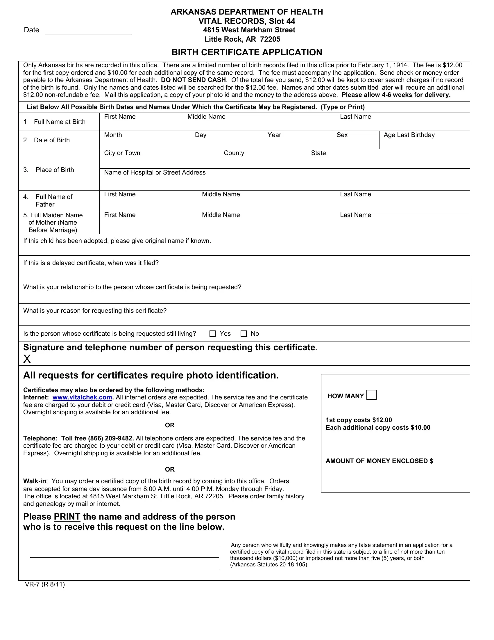 Ar Birth Certificate Form Fill Out Printable PDF Forms Online Ar Birth Certificate Form Fill Out Printable PDF Forms Online