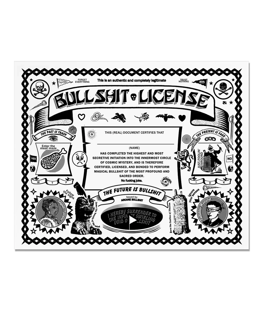 Printable Bullshit Certificate Printable Bullshit Certificate
