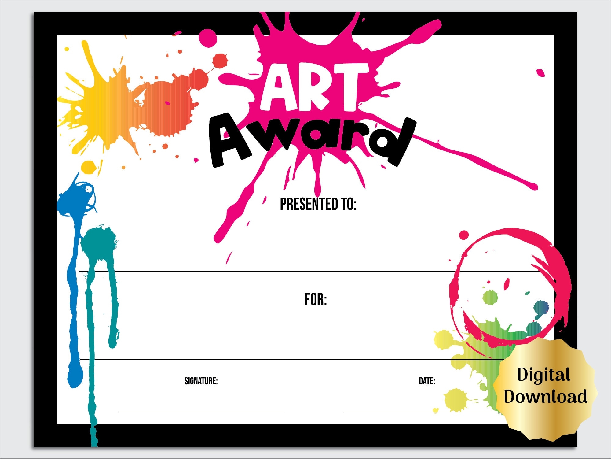 Art Award Certificate Printable Art Class Or Student Art Exhibit Editable PDF Digital Download Art Teacher Award Template Etsy Art Award Certificate Printable Art Class Or Student Art Exhibit Editable PDF Digital Download Art Teacher Award Template Etsy