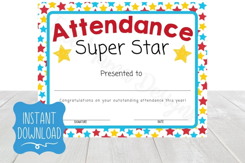 Free Printable School Attendance Certificates