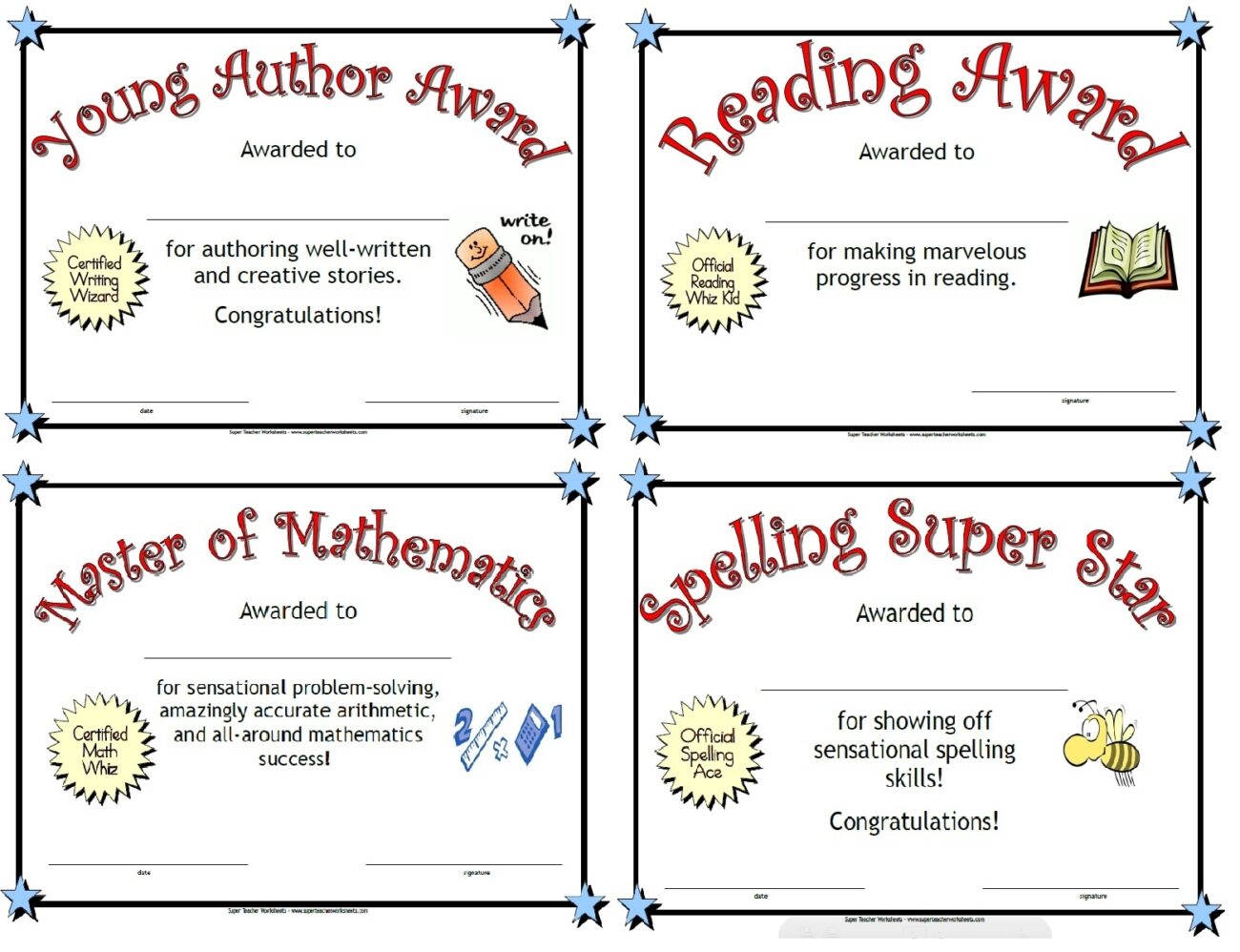 Award Certificates For Kids